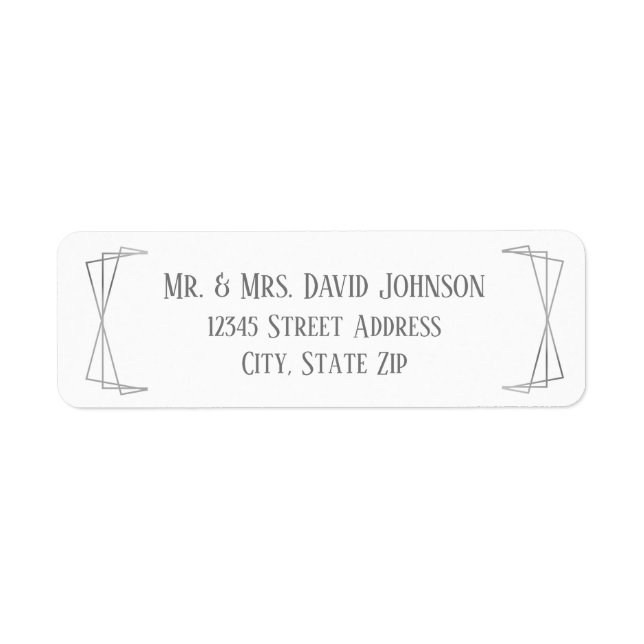 Mid Mod Gray Design - Return Address Label (Front)