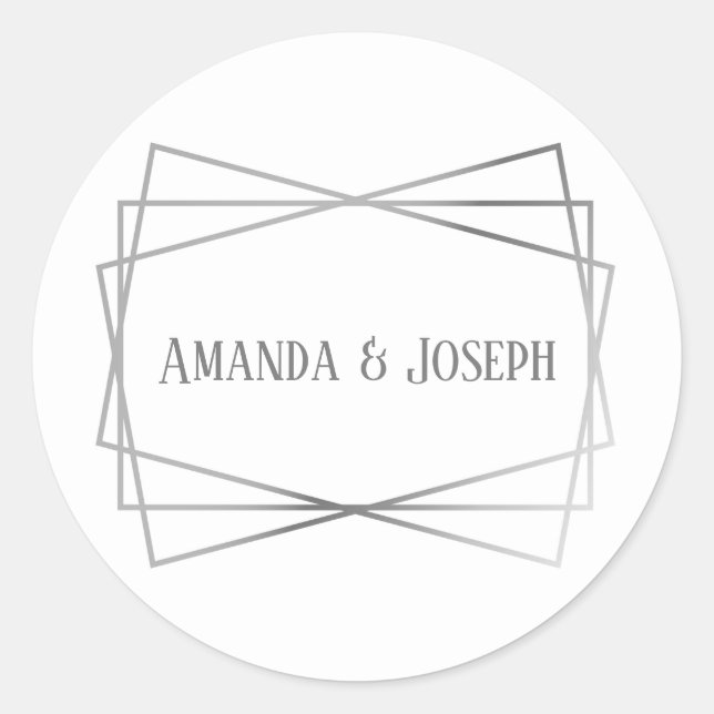 Mid Mod Grey Design - Circle Sticker (Front)