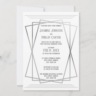 Mid Mod Grey Design - Wedding/Reception Invitation