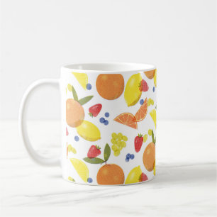 Mid Mod Grungy Risograph Farmers Market Fruit Coffee Mug