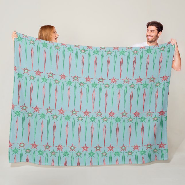 Mid Mod Icicles Fleece Blanket (3 Sizes) (In Situ)