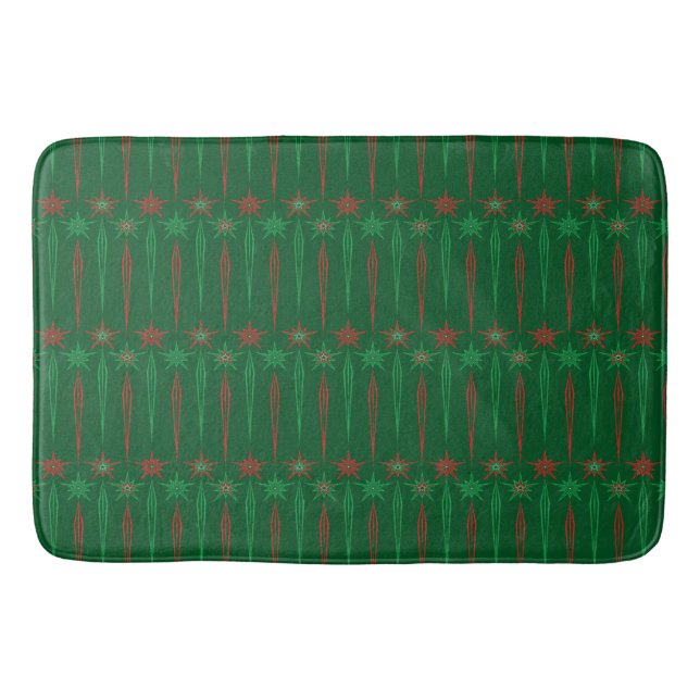 Mid Mod Icicles Green Bath Mat (Front)