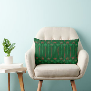 Mid Mod Icicles Green Lumbar Pillow