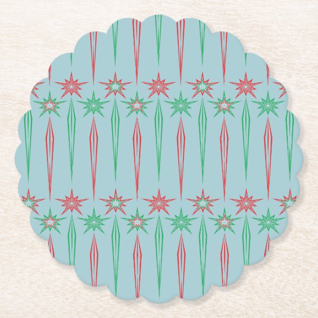 Mid Mod Icicles Paper Coasters (Front)
