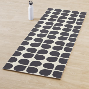 Mid Mod Shapes Geometric Shapes in Black and White Yoga Mat