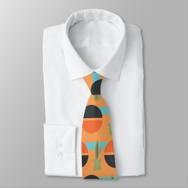 Mid Modern Century Dessert Cactus Tie (Tied)
