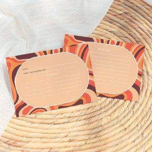 Mid Modern Orange Retro Arch Recipe Cards