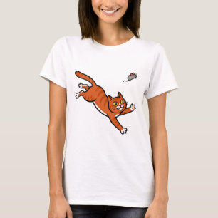 Mid-Pounce Ginger Cat Pop Art T-Shirt