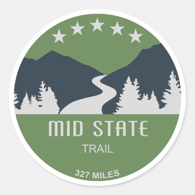 Mid State Trail Pennsylvania Classic Round Sticker (Front)