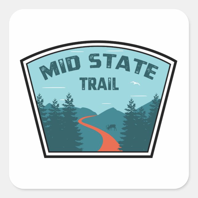 Mid State Trail Pennsylvania Square Sticker (Front)