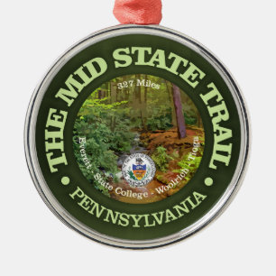 Mid State Trail (rd) Metal Ornament