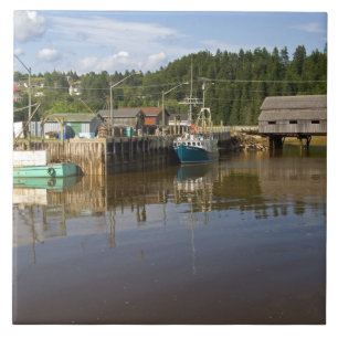 Mid tide at the Bay of Fundy at St. Martins, New Ceramic Tile