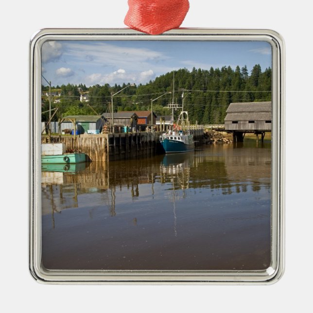 Mid tide at the Bay of Fundy at St. Martins, New Metal Ornament (Front)
