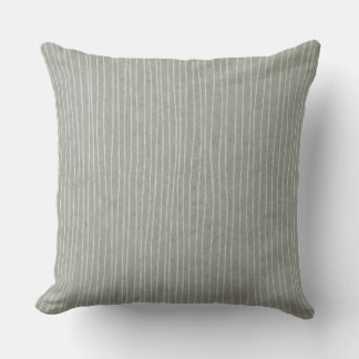 Mid-tone Grey Stripes Throw Pillow