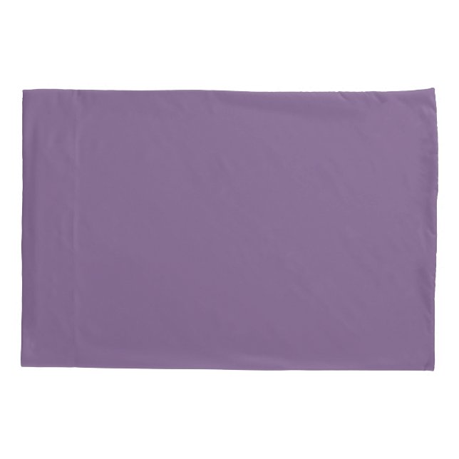 Mid-tone Purple Solid Colour Lavender Silk Pillowcase (Back)