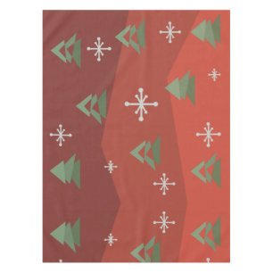 MidCentury Abstract Christmas Trees Tablecloth