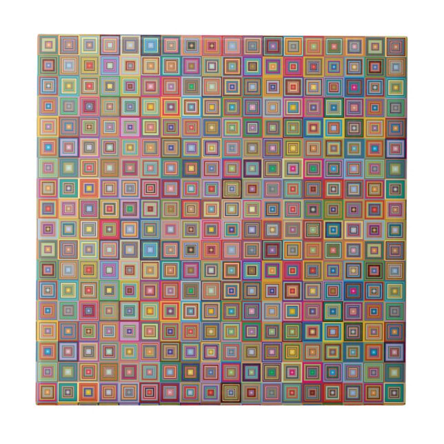 Midcentury Abstract Patterned Ceramic Tile (Front)