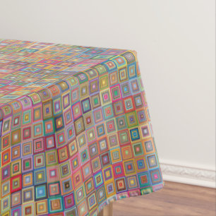 Midcentury Abstract Patterned Tablecloth