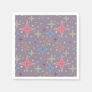 Midcentury Atomic Age Stars Napkin