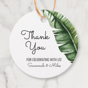 Midcentury Banana Leaf Thank You Favour Tags