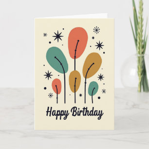 Midcentury Bloom Birthday Card