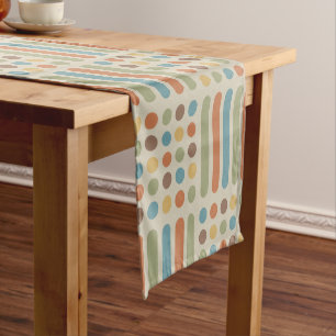 Midcentury Circles Lines Multicolored 1 Short Table Runner