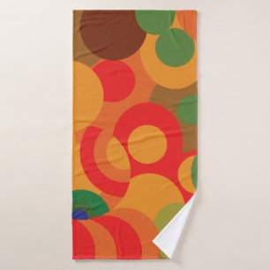 Midcentury Colourful Retro pattern Bath Towel