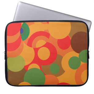 Midcentury colourful retro pattern laptop sleeve