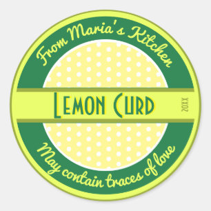 Midcentury Custom Text Food Label with Polka Dots