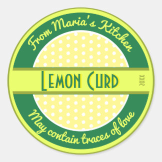 Midcentury Custom Text Food Label with Polka Dots