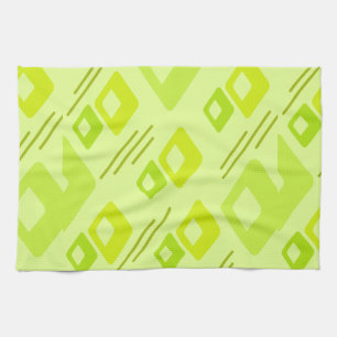 Midcentury Diamonds Art Chartreuse Tea Towel