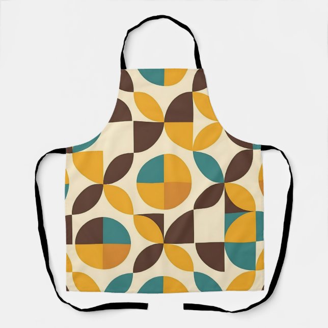 Midcentury Geometric Petal Pattern Apron (Front)