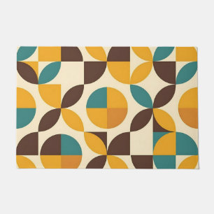 Midcentury Geometric Petal Pattern Doormat
