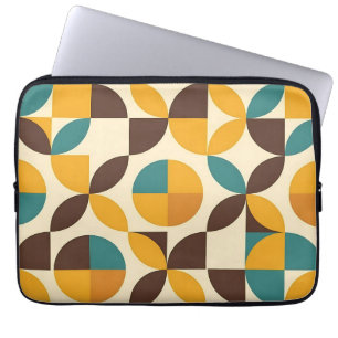 Midcentury Geometric Petal Pattern Laptop Sleeve