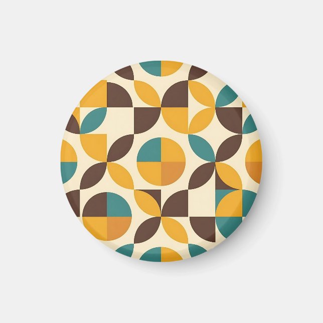 Midcentury Geometric Petal Pattern Magnet (Front)