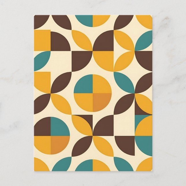 Midcentury Geometric Petal Pattern Postcard (Front)