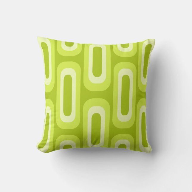 Midcentury Geometric Shapes Chartreuse Cushion (Front)