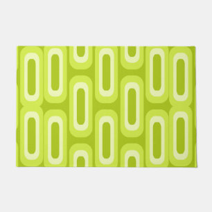 Midcentury Geometric Shapes Chartreuse Doormat