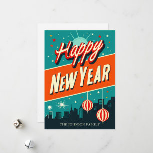 Midcentury Happy New Year Holiday Card