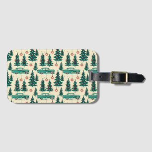 Midcentury Holiday Road Trip Identifier Luggage Tag