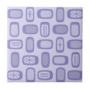 Midcentury MCM Rounded Rectangles Lavender Ceramic Tile
