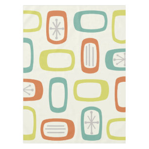 Midcentury MCM Rounded Rectangles Tablecloth