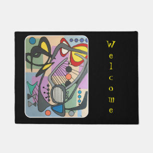 'MidCentury Mod Spider Song' painting on a Doormat