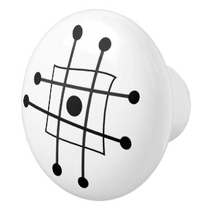 Midcentury Modern Abstract Atomic Art Modernism Ceramic Knob