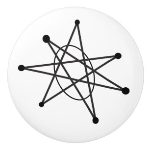 Midcentury Modern Abstract Atomic MCM MOD Star Art Ceramic Knob