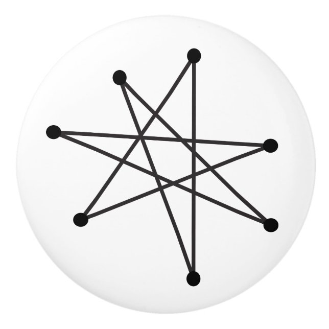 Midcentury Modern Abstract Atomic MCM MOD Star Ceramic Knob (Front)