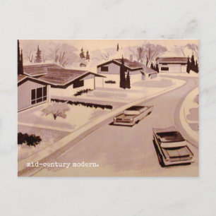 Midcentury Modern Architecture Postcard