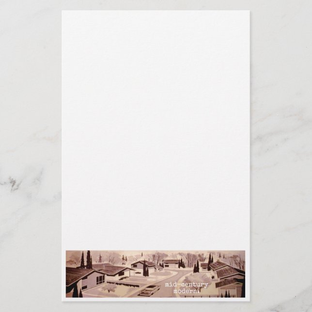 Midcentury Modern Architecture Stationery (Front)