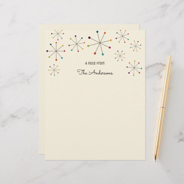 Midcentury Modern Atomic Age Retro Letterhead (Front/Back In Situ)