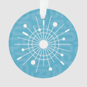 Midcentury Modern Atomic Sputnik Christmas Snow Ornament